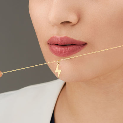 minimalist energy symbol necklace 14k gold