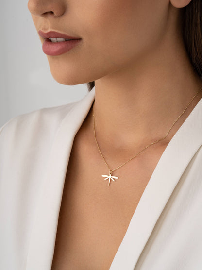 Delicate 14K gold Wings of Change pendant necklace