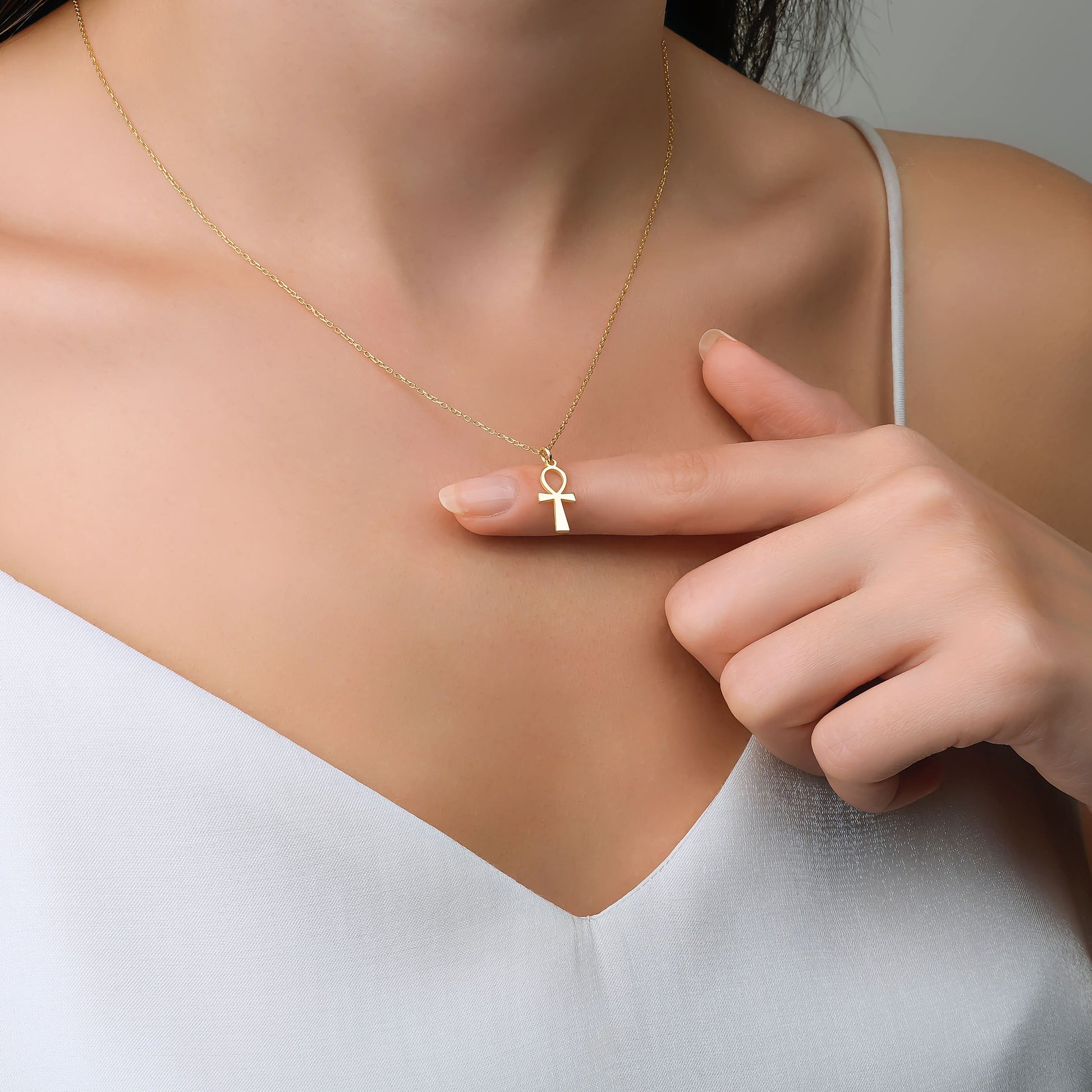 Elegant gold ankh necklace for those who love ancient symbols