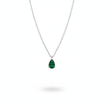 Sterling silver gold vermeil green pendant necklace