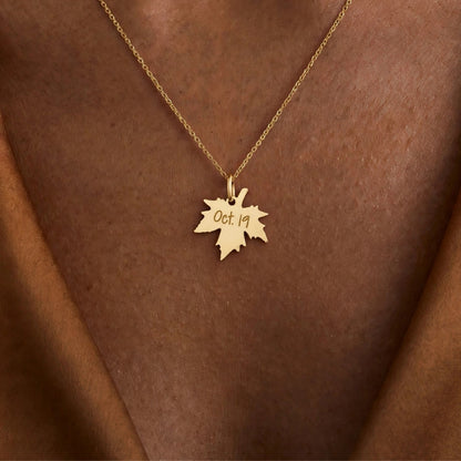 Personalized Maple Leaf Necklace