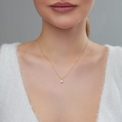 Baguette CZ Pendant Necklace