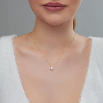 Solitaire CZ Necklace