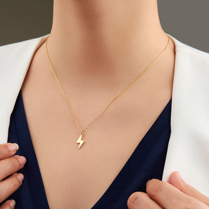 dainty lightning bolt charm necklace