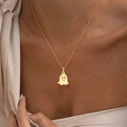 Ghost Necklace – Dainty Ghost Pendant