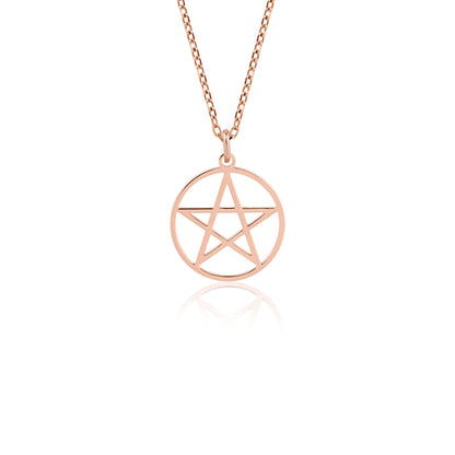 14k gold star pentacle charm on minimalist chain