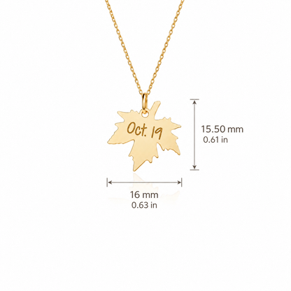 Personalized Maple Leaf Necklace