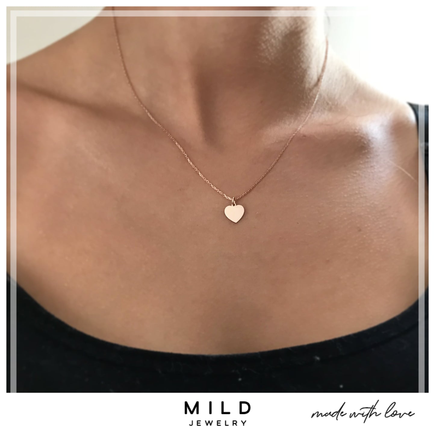 14k Gold Tiny Heart Necklace