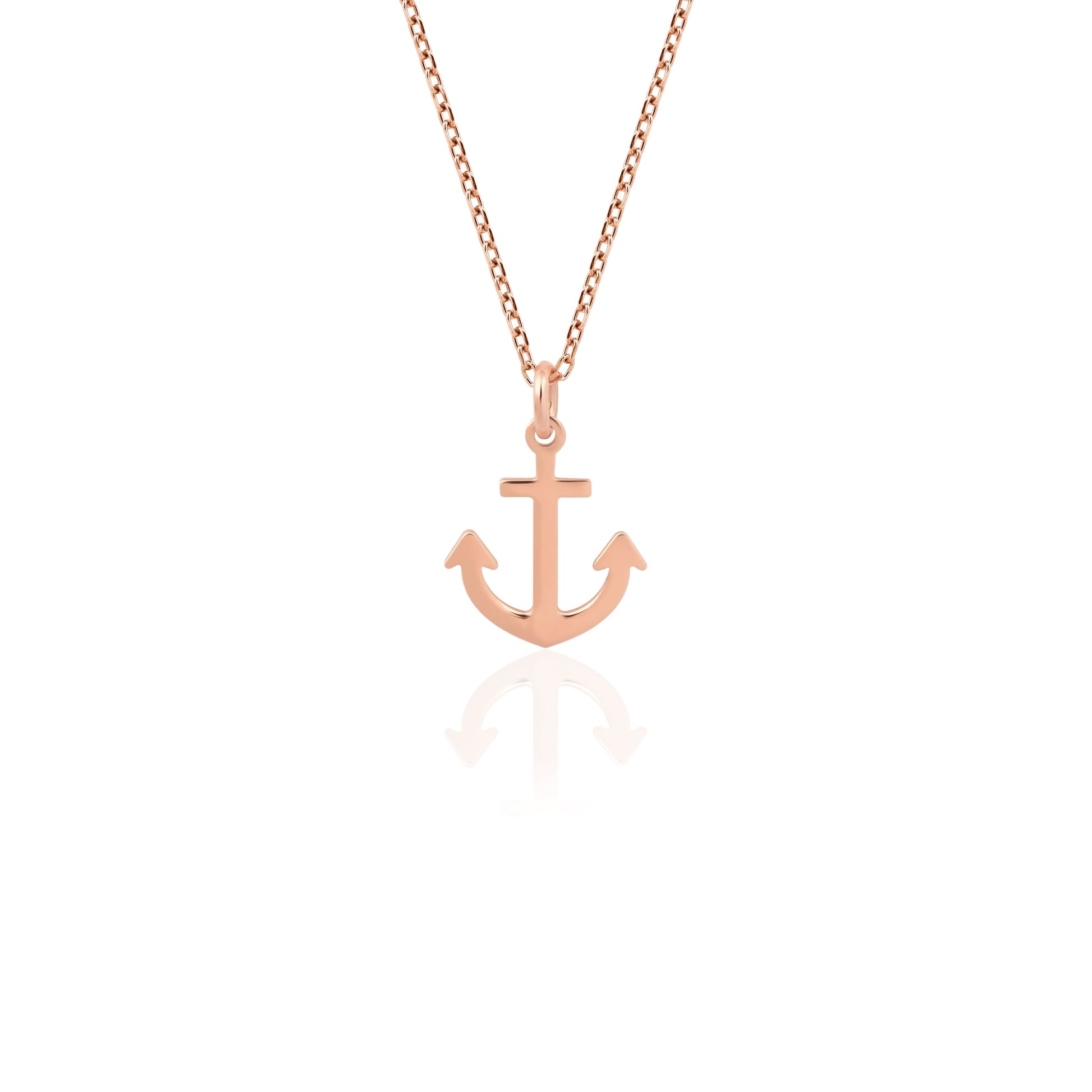 rose gold anchor necklace minimalist