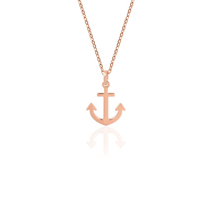 rose gold anchor necklace minimalist