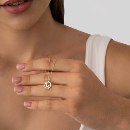 dainty gold moon sun star charm jewelry