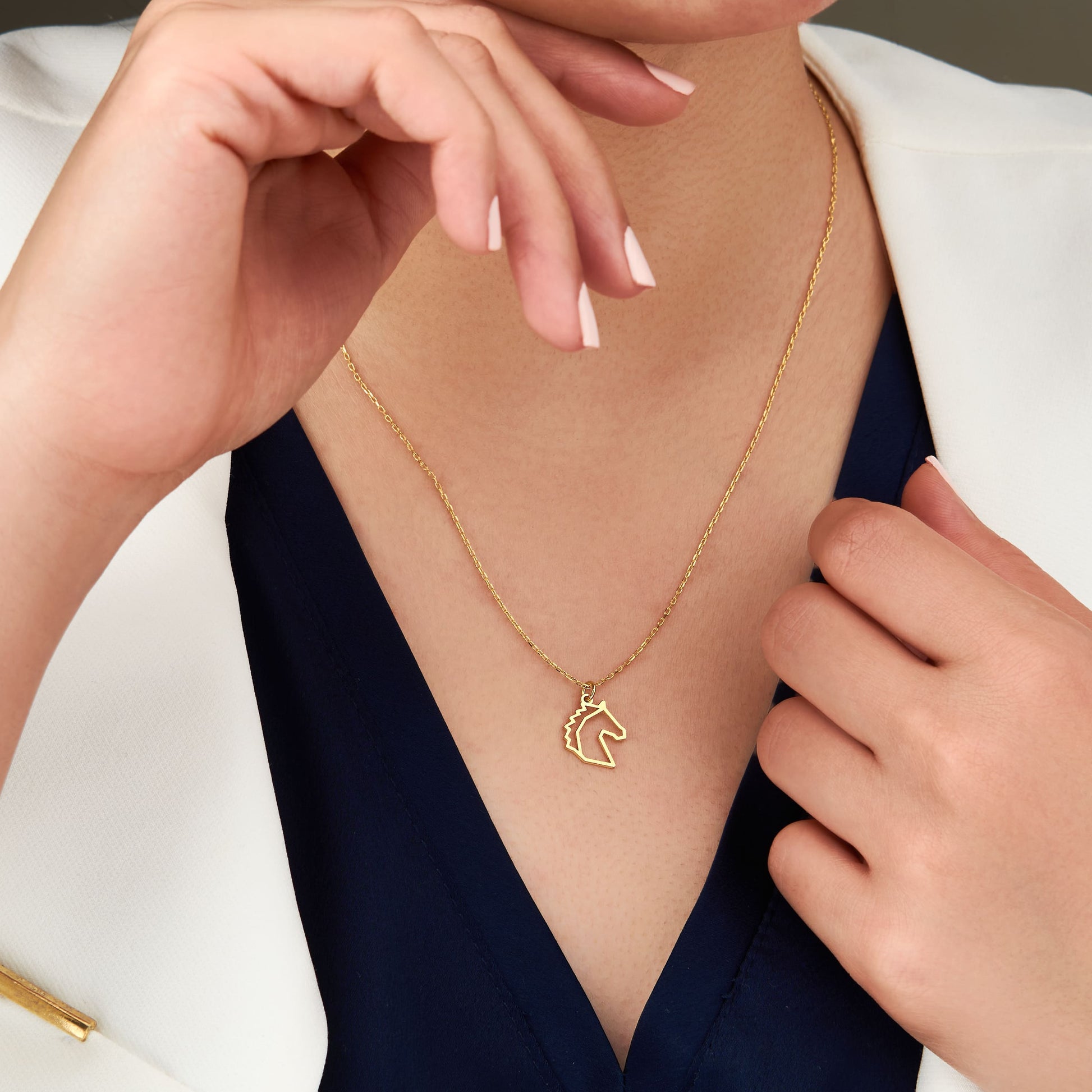 dainty animal necklace for equestrian gift