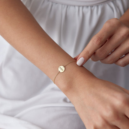 dainty engraved bracelet gold vermeil