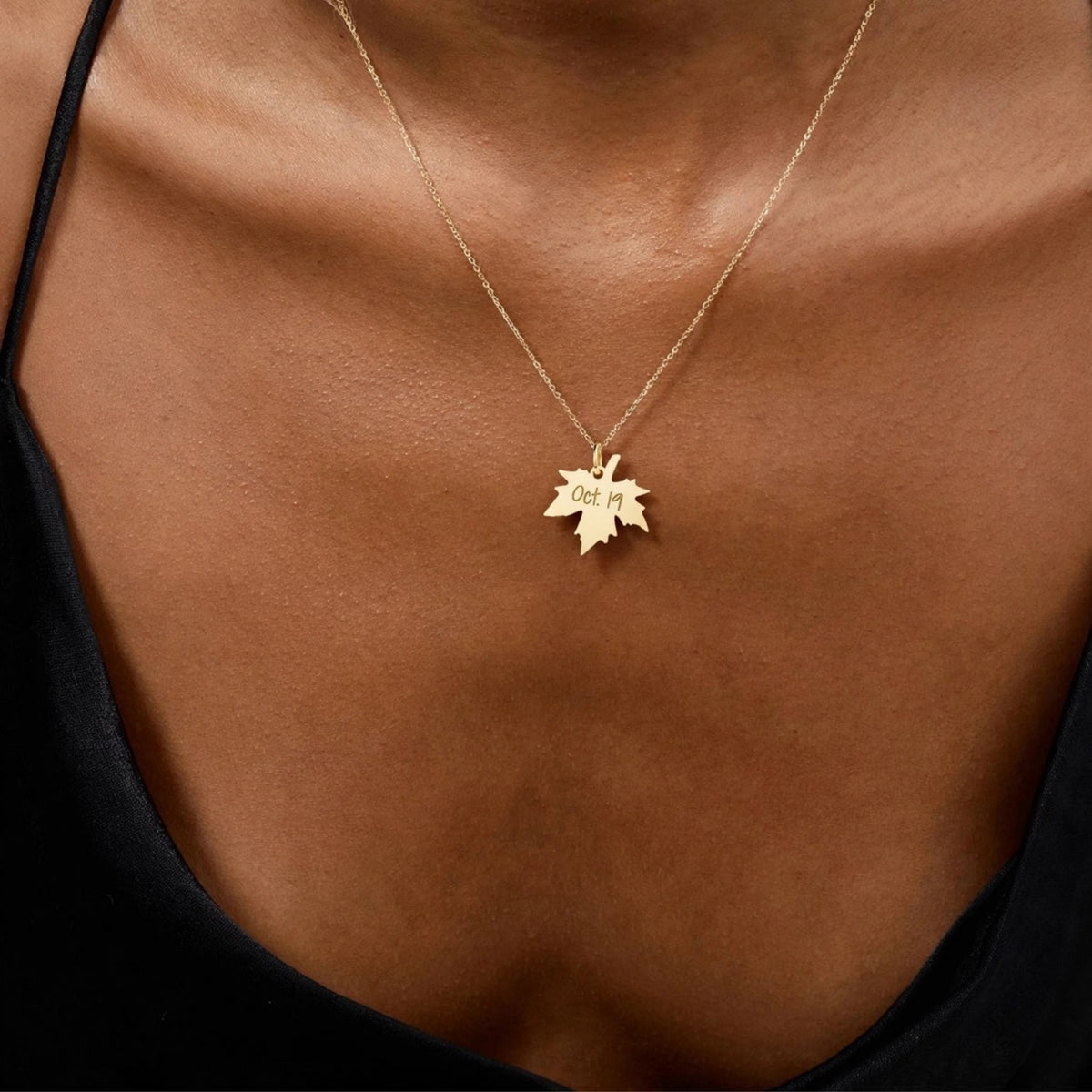 Personalized Maple Leaf Necklace