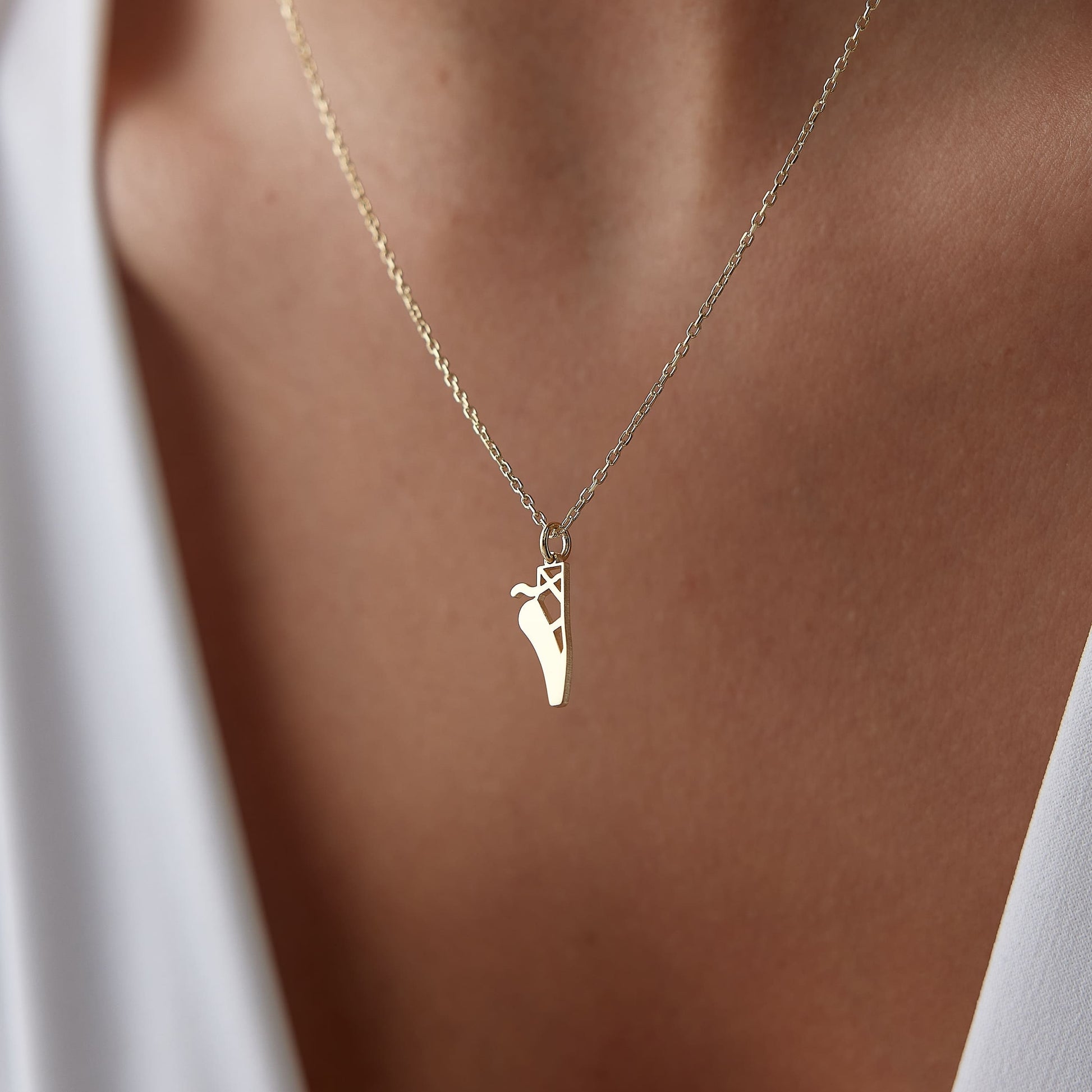 real gold ballet slipper pendant