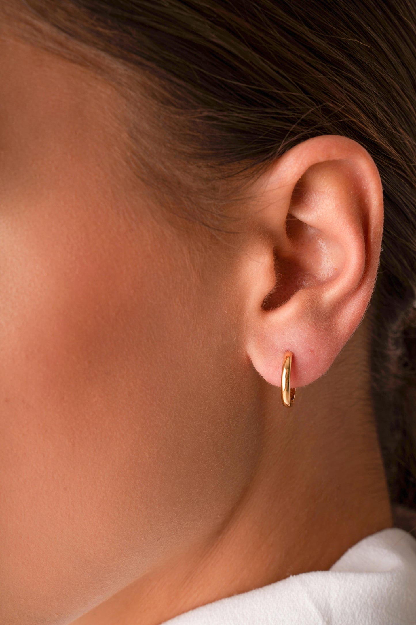 14K Solid Gold Classic Hoop Earrings – Minimal Everyday Hoops