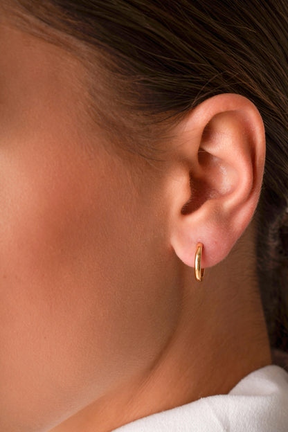 14K Solid Gold Classic Hoop Earrings – Minimal Everyday Hoops