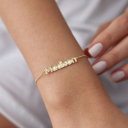 custom name bracelet gold