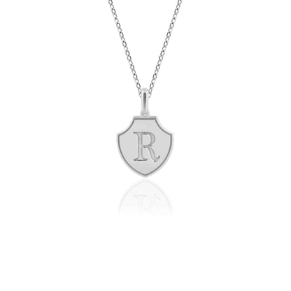 Shield Initial Necklace – Gold Vermeil on Sterling Silver