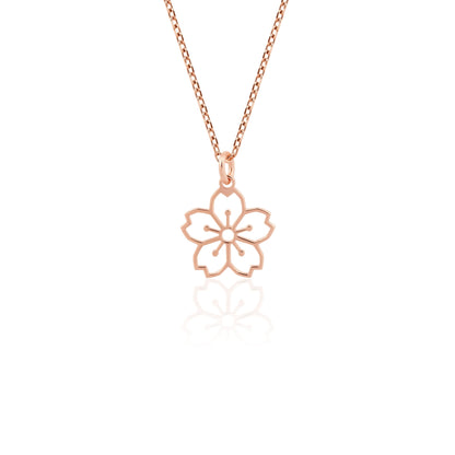 gold sakura necklace for nature lovers