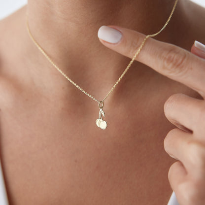 dainty cherry charm necklace