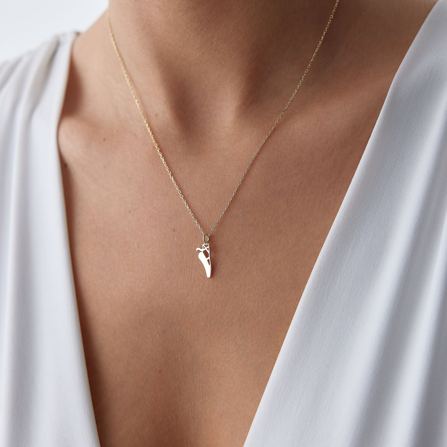 dancer gift solid gold necklace