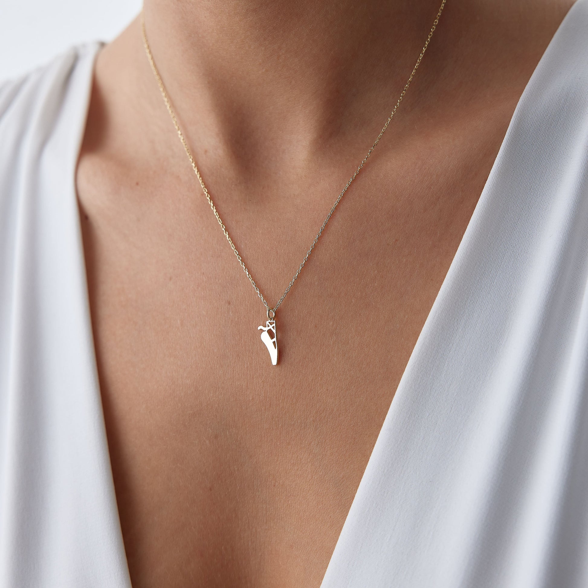 dancer gift solid gold necklace