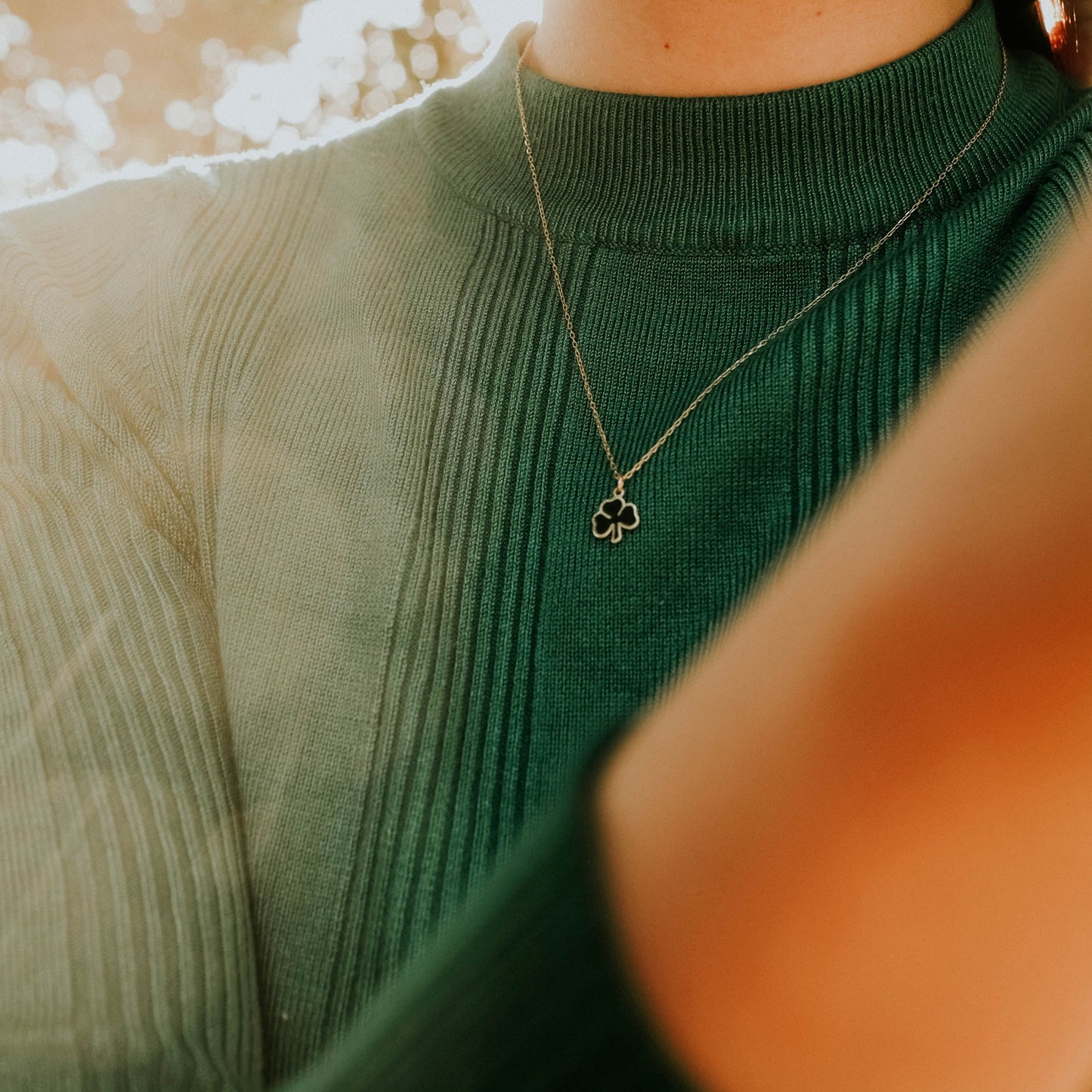 real gold necklace with Irish symbol