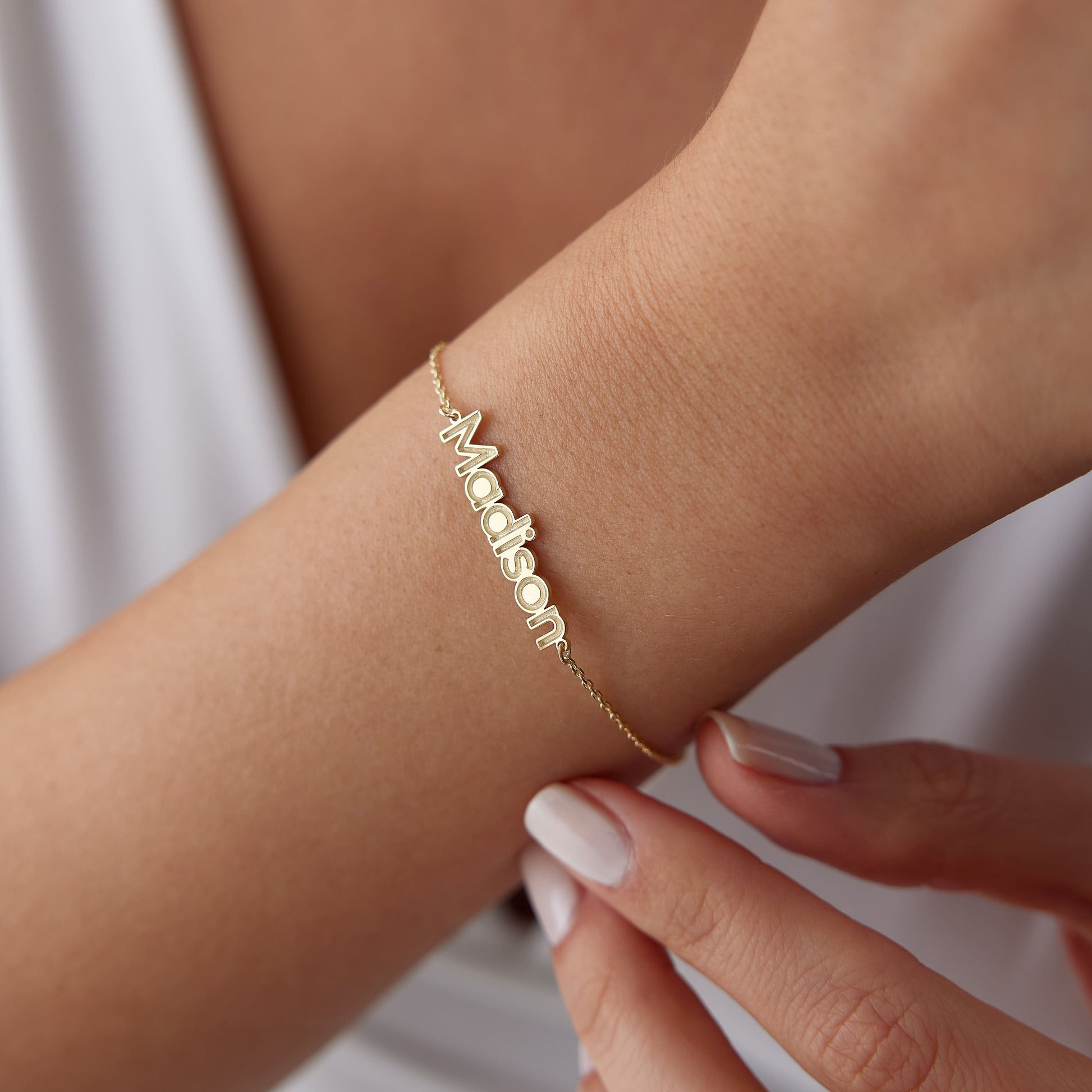 dainty name bracelet gift