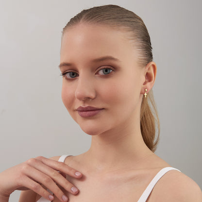 14K Solid Gold Cross Stud Earrings – Minimal Dainty Everyday Jewelry