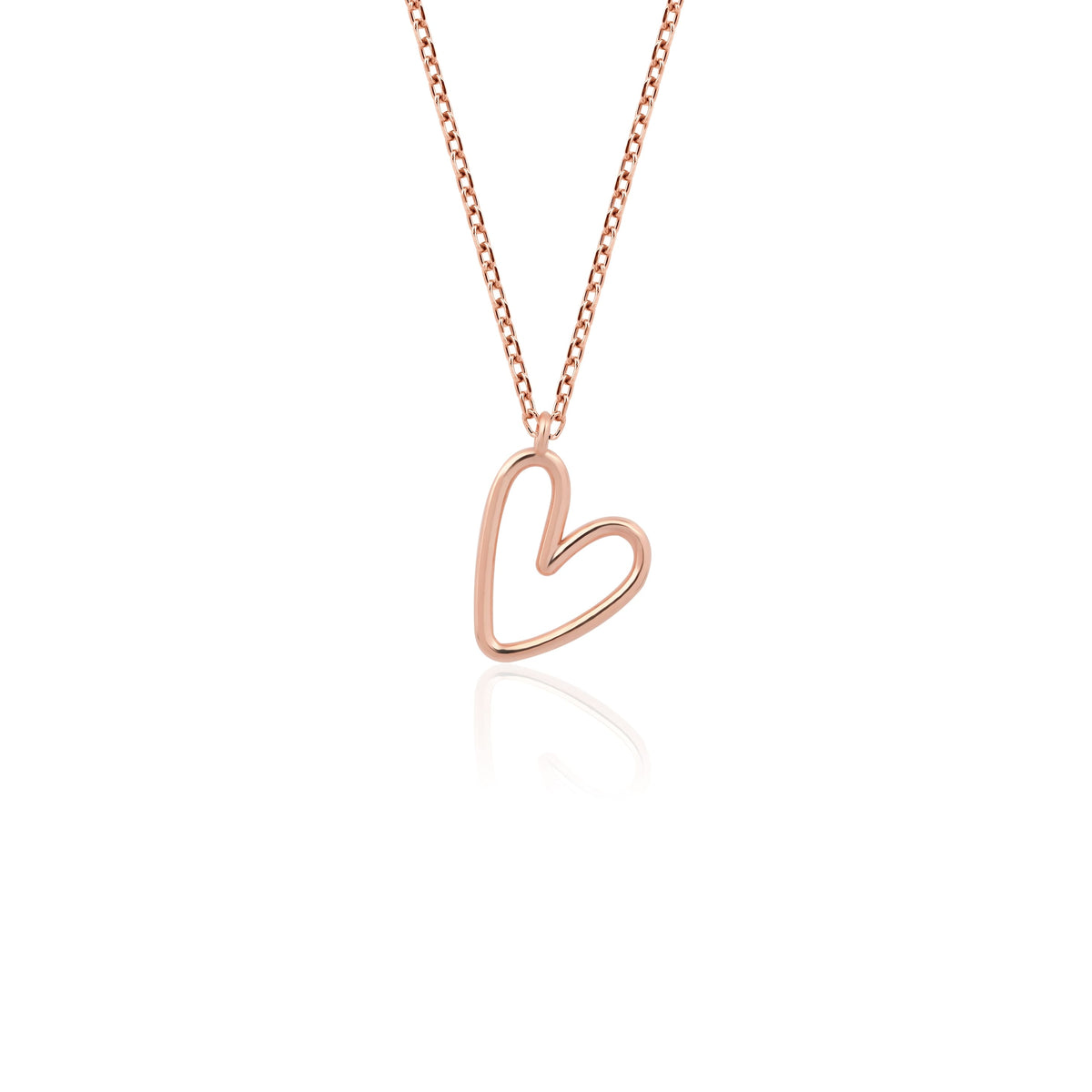 Open Heart Necklace – Gold Vermeil Love Pendant on Sterling Silver 
