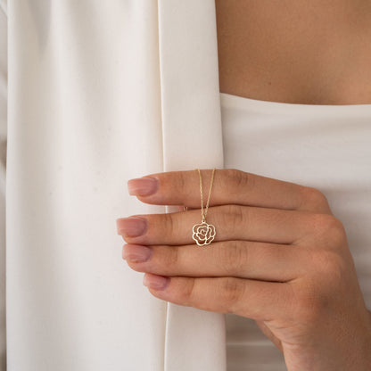 everyday solid gold floral charm