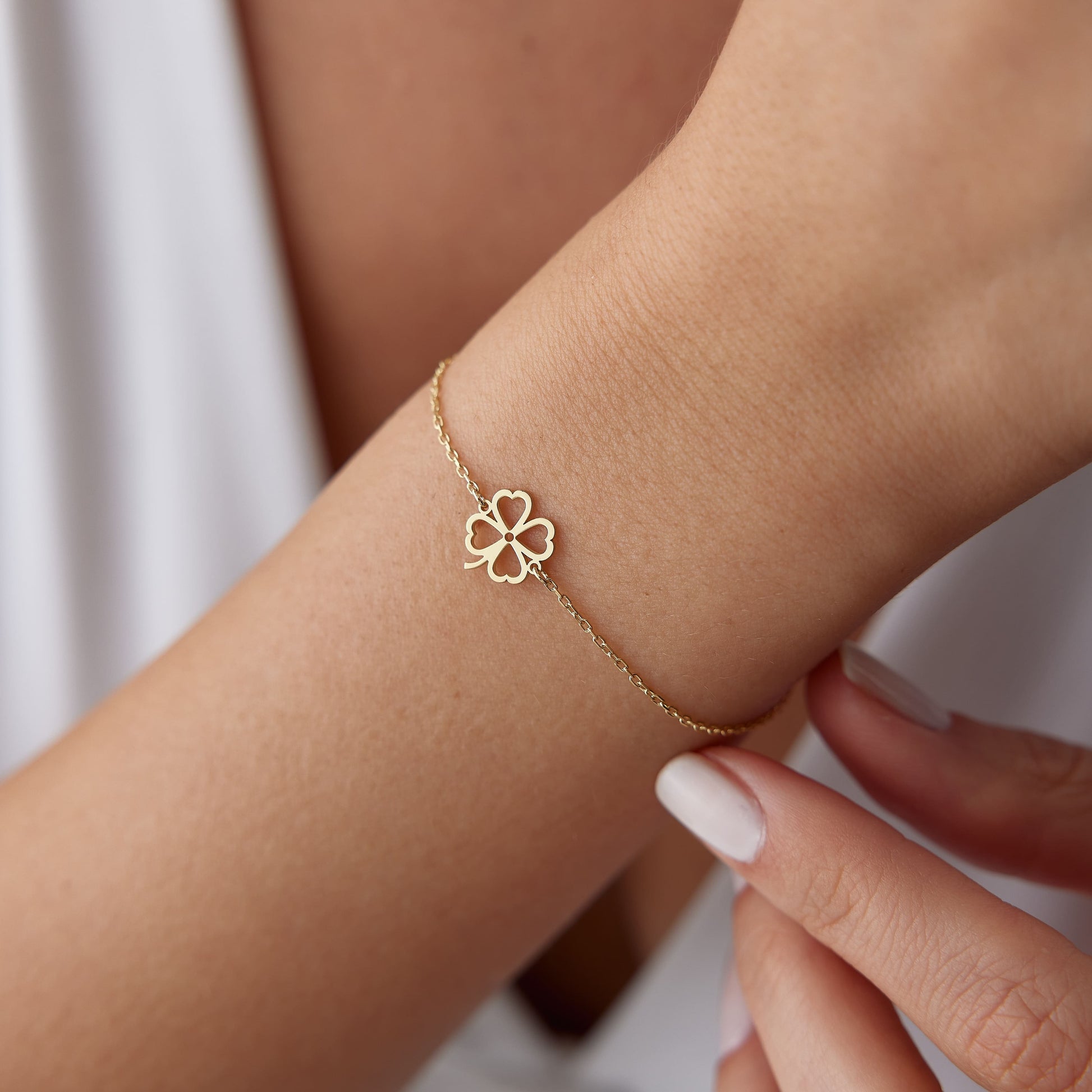 dainty lucky charm bracelet