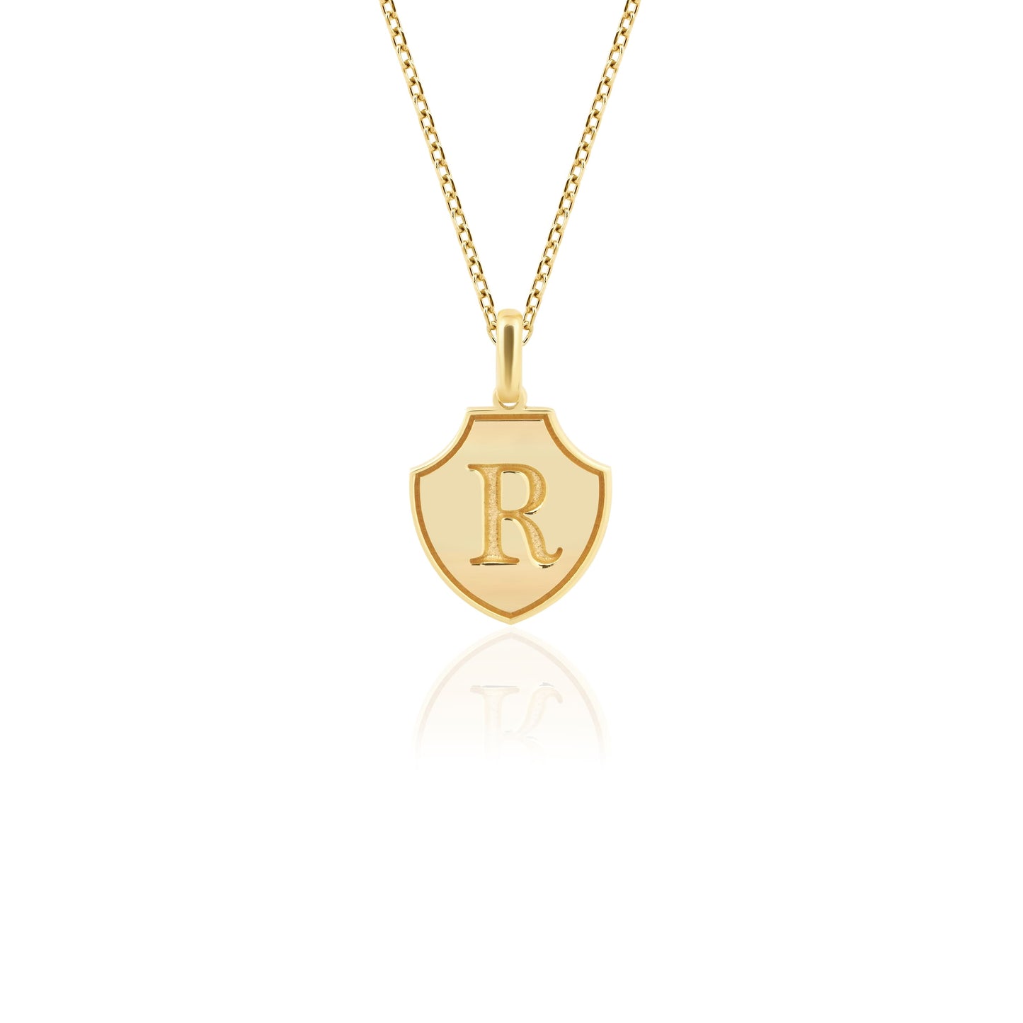 Shield Initial Necklace – Gold Vermeil on Sterling Silver