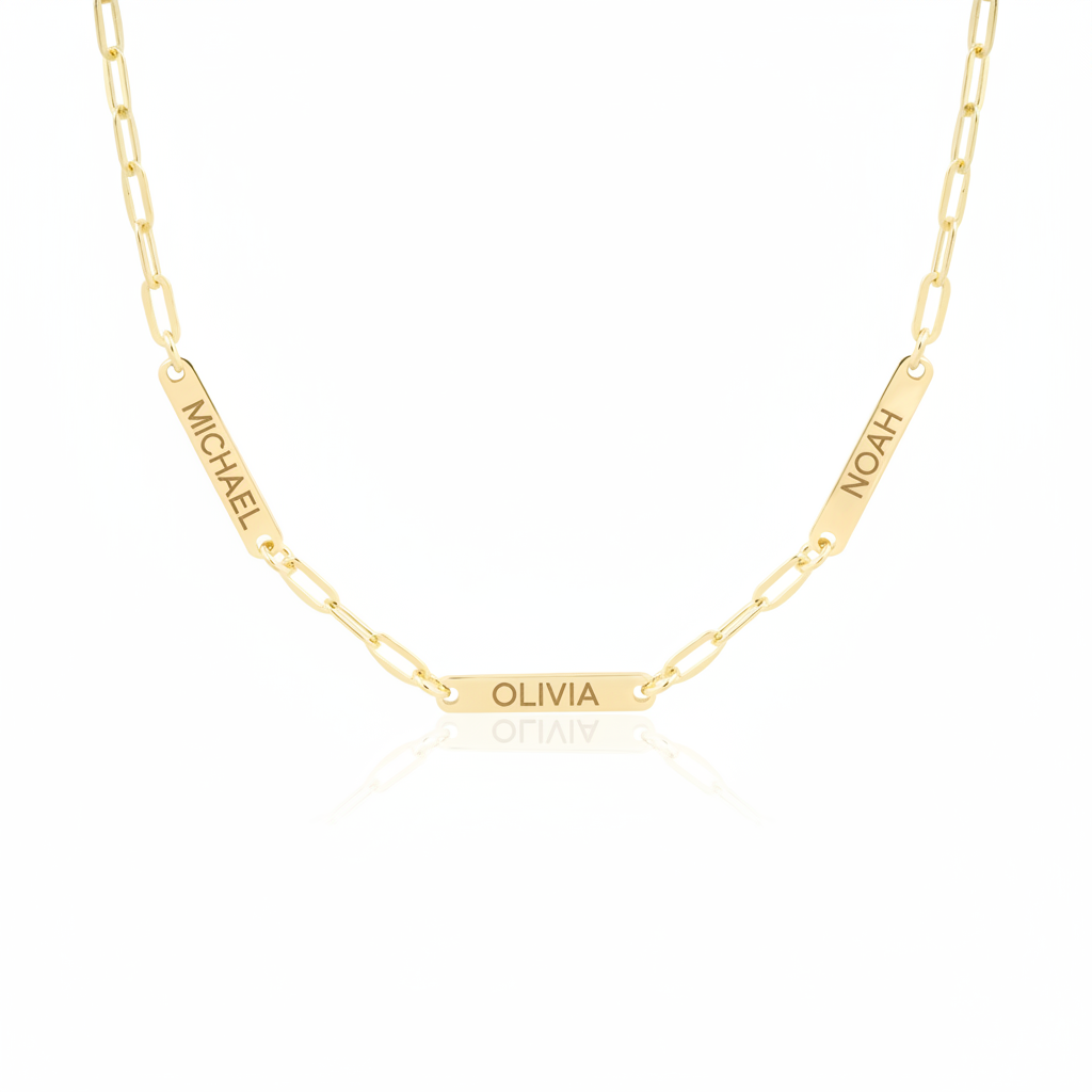 Moments Necklace – Gold Vermeil Custom Family Name Necklace