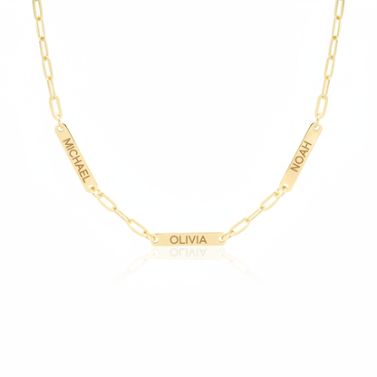 Moments Necklace – Gold Vermeil Custom Family Name Necklace