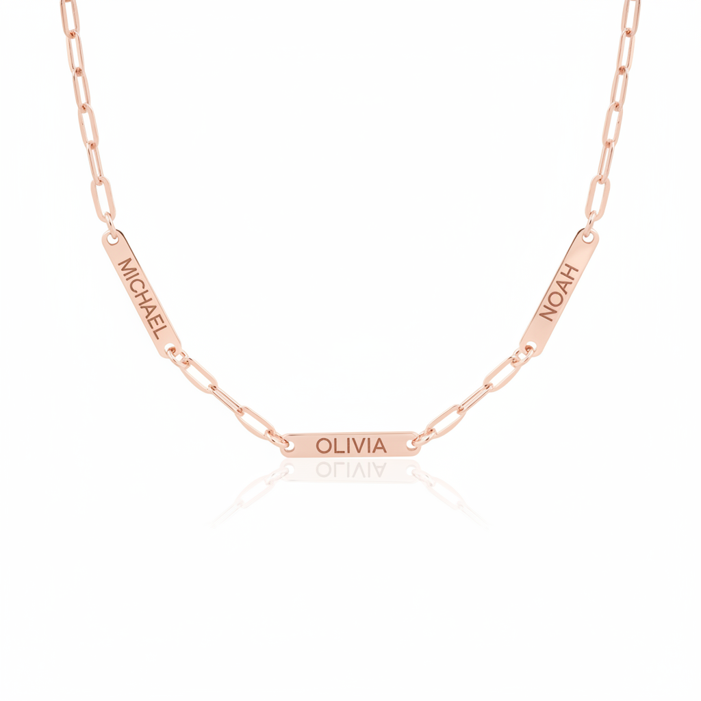 Moments Necklace – Gold Vermeil Custom Family Name Necklace