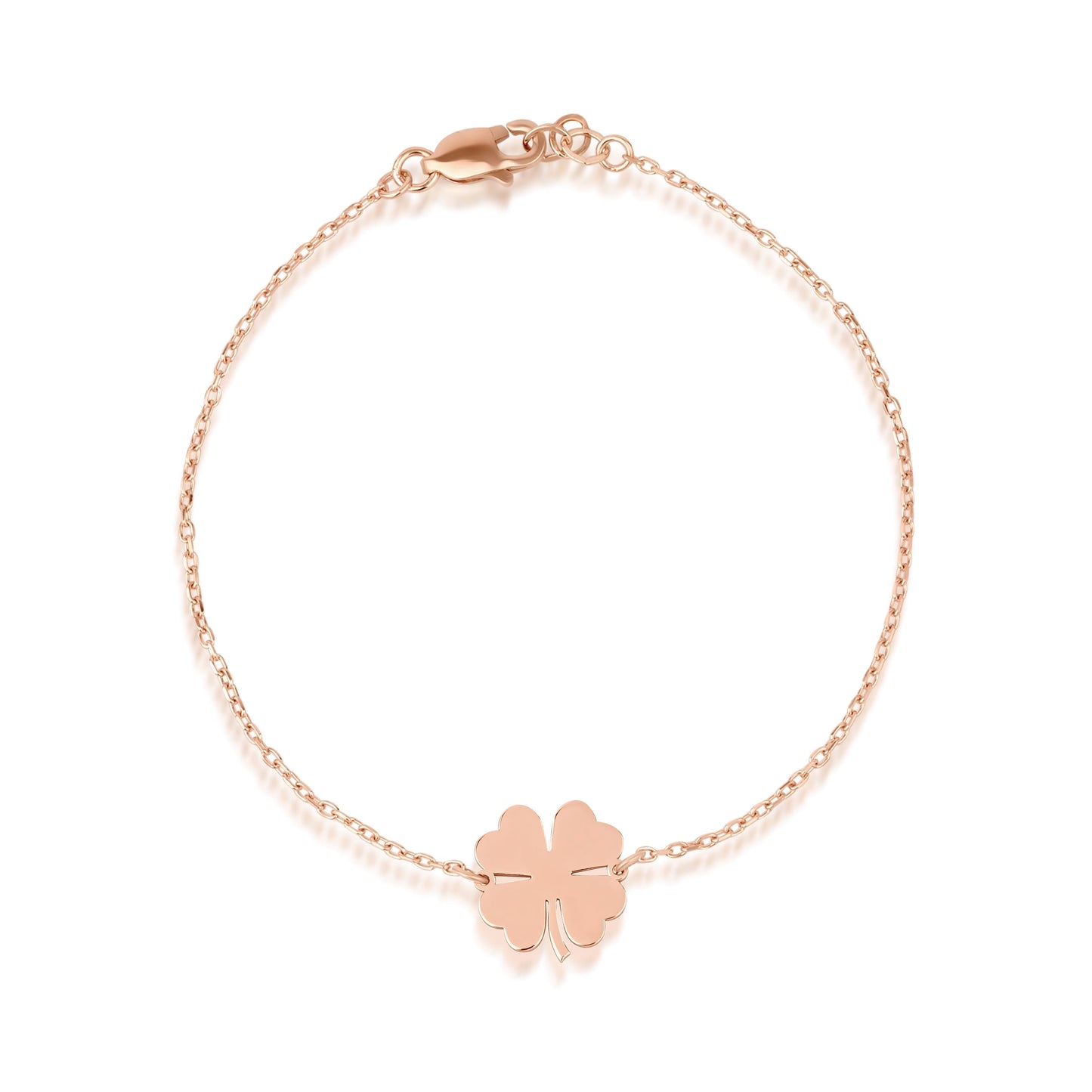 14K Gold Clover Bracelet – Lucky Four-Leaf Charm Jewelry