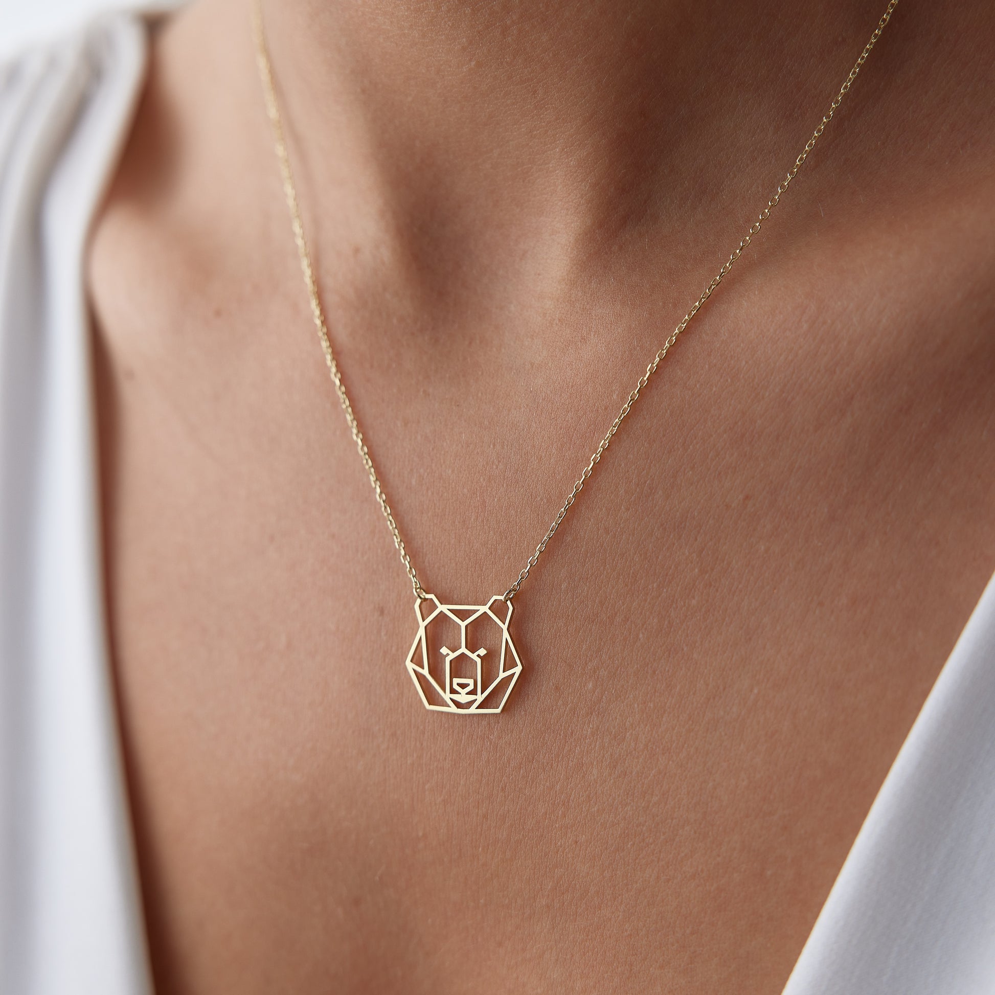solid gold animal necklace