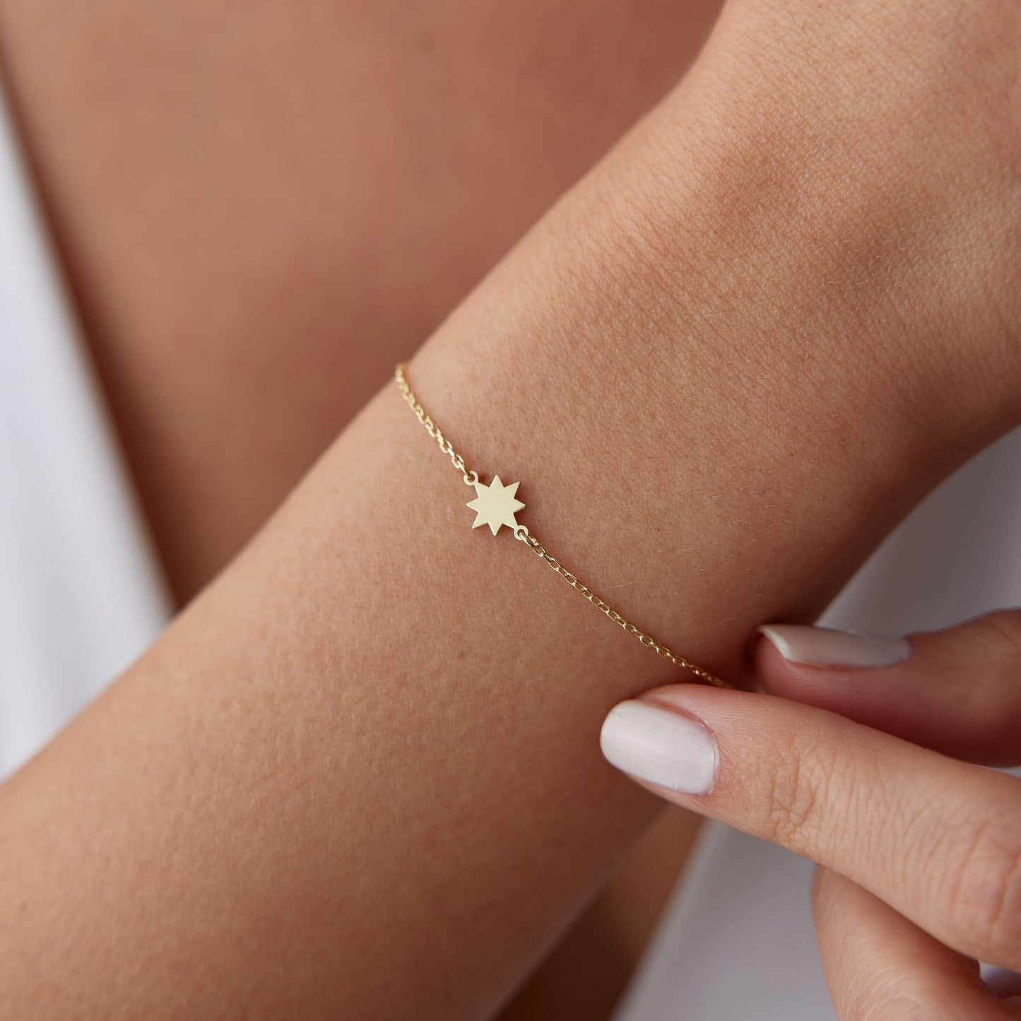 14K Gold Mini Sun Bracelet – Dainty Sunshine Charm