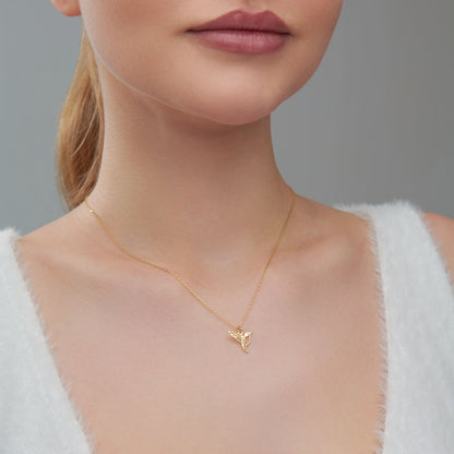 minimalist hummingbird necklace gift for her