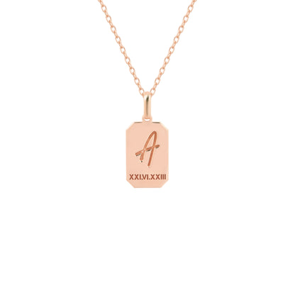 Personalized Initial and Date Necklace