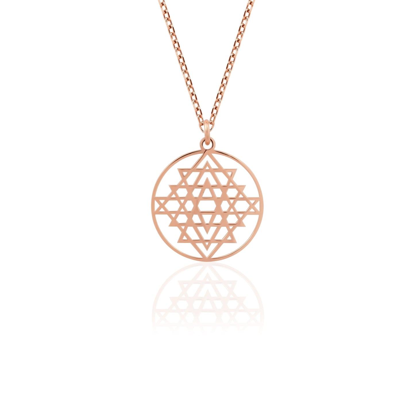 14k gold sacred geometry charm necklace