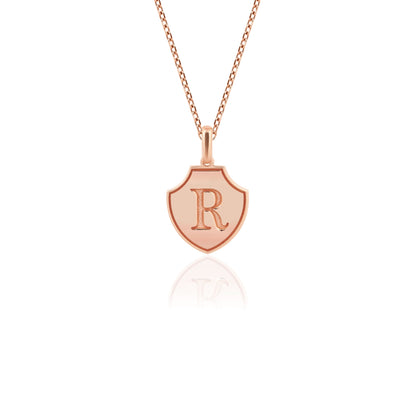 Shield Initial Necklace – Gold Vermeil on Sterling Silver