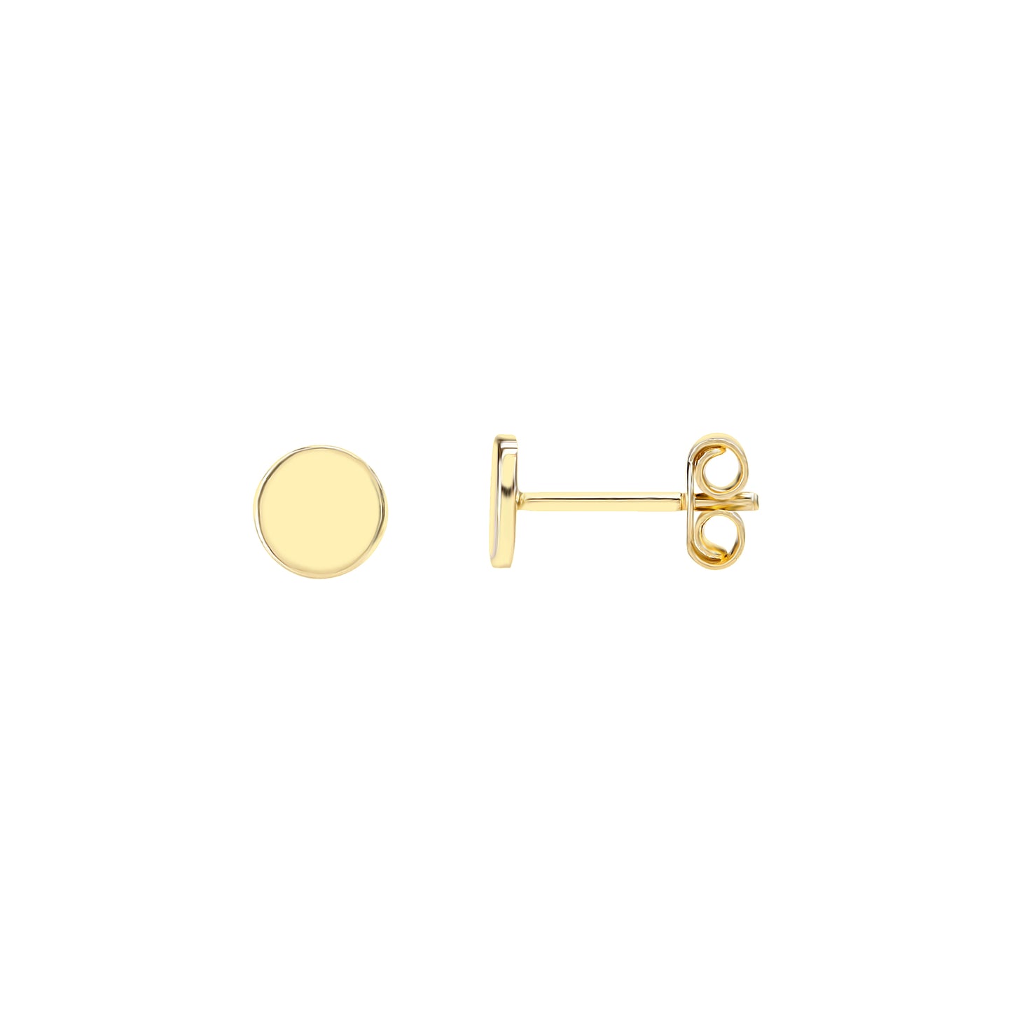 14K Solid Gold Circle Stud Earrings | Minimal Everyday Jewelry