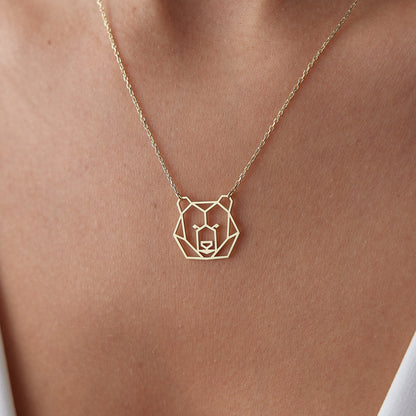 origami bear charm necklace
