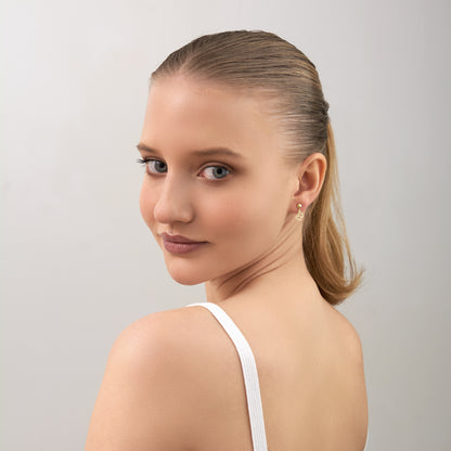 14K Solid Gold Butterfly Drop Stud Earrings – Minimal Nature-Inspired Jewelry