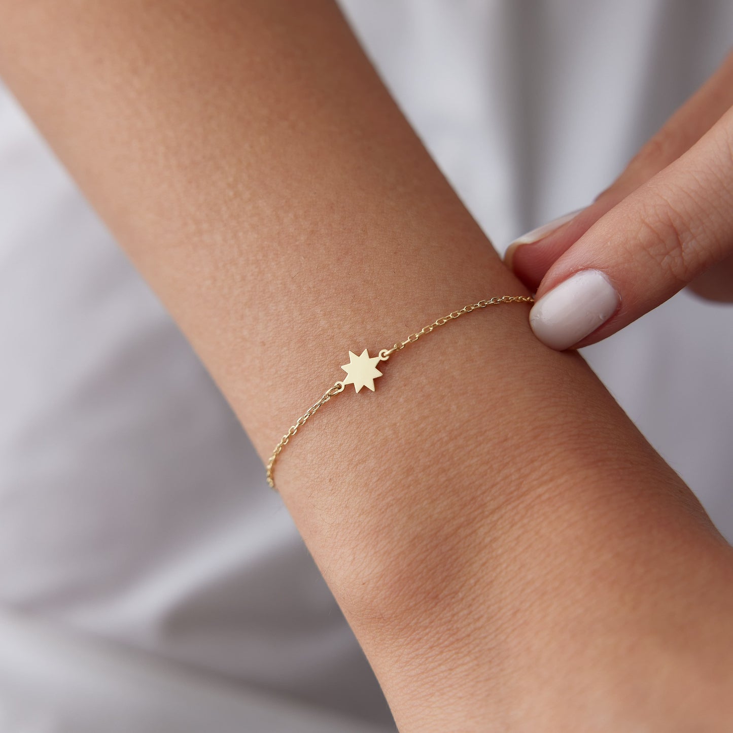 14K Gold Mini Sun Bracelet – Dainty Sunshine Charm