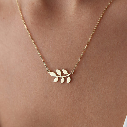 14k gold wheat necklace