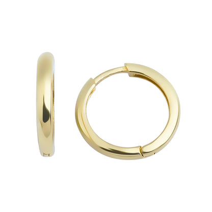 14K Solid Gold Classic Hoop Earrings – Minimal Everyday Hoops